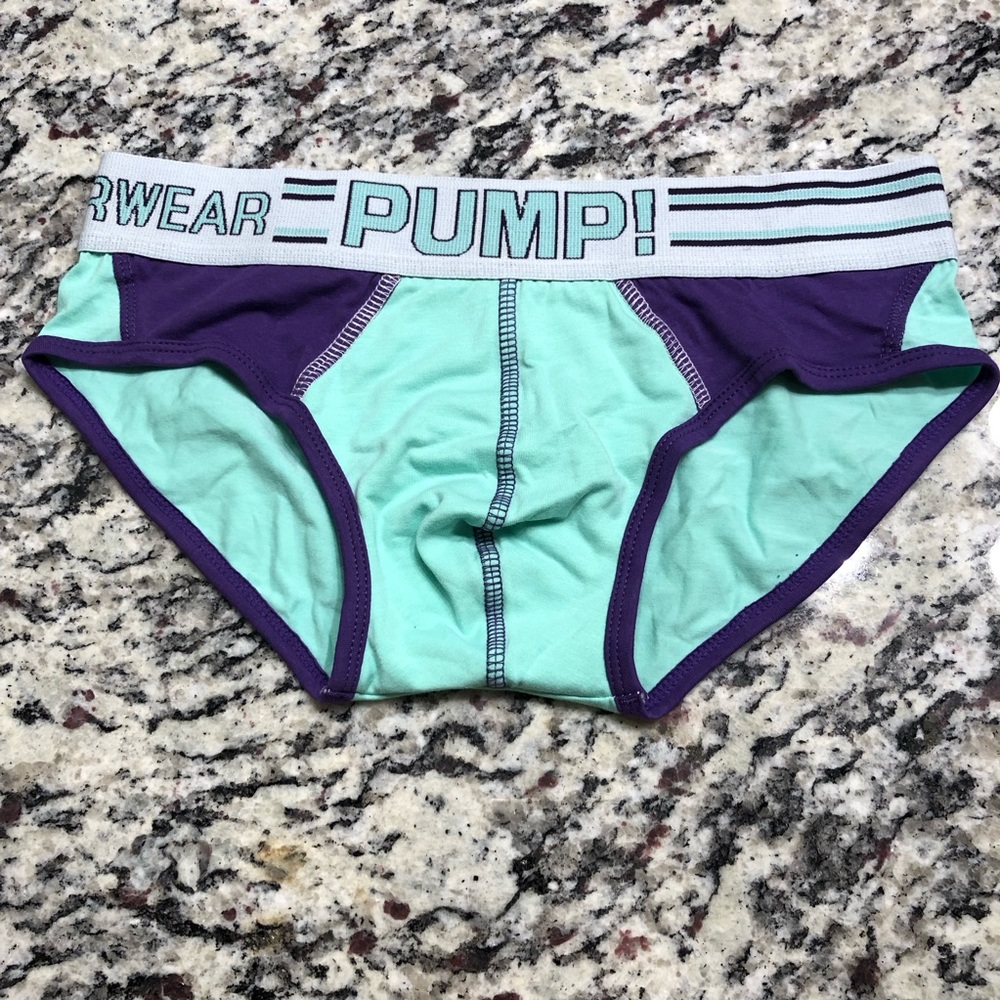 Men's Purple and Green sport Briefs